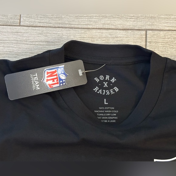 Men's BORN X RAISED Las Vegas Raiders Smoke Rocker Tee T-Shirt Black Sz L Large - Picture 4 of 8